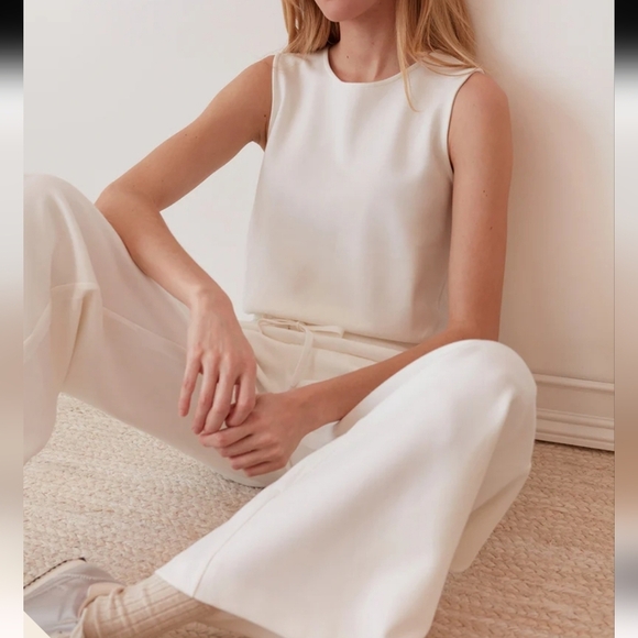 NWT Anthropologie Grey State Jax Jumpsuit In White Size Medium - Picture 4 of 13